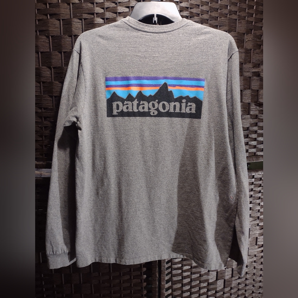 Patagonia Men's Size M Long-Sleeved Responsibili-Tee in gray heather. 